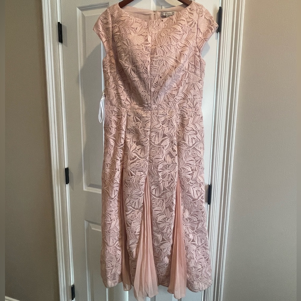 Kay Unger Blush Lace Overlay Dress 14